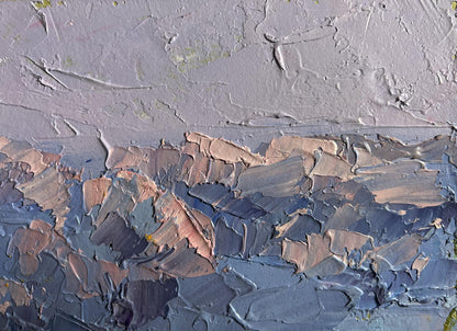 Oil painting Walking on a frosty day by Boris Serdyuk in grays and browns