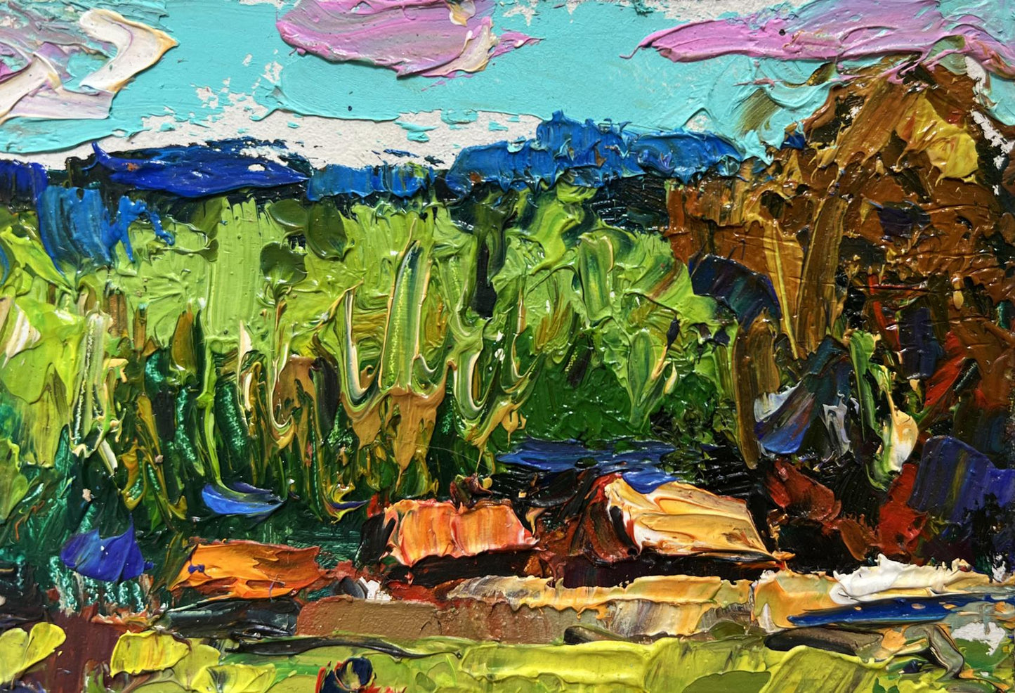 Vibrant impressionist oil painting The Road Home by Oksana Ivanyuk