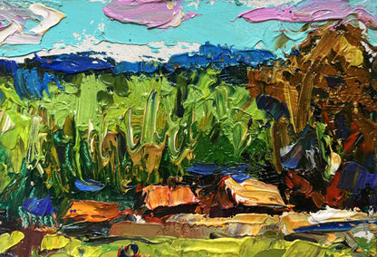Vibrant impressionist oil painting The Road Home by Oksana Ivanyuk