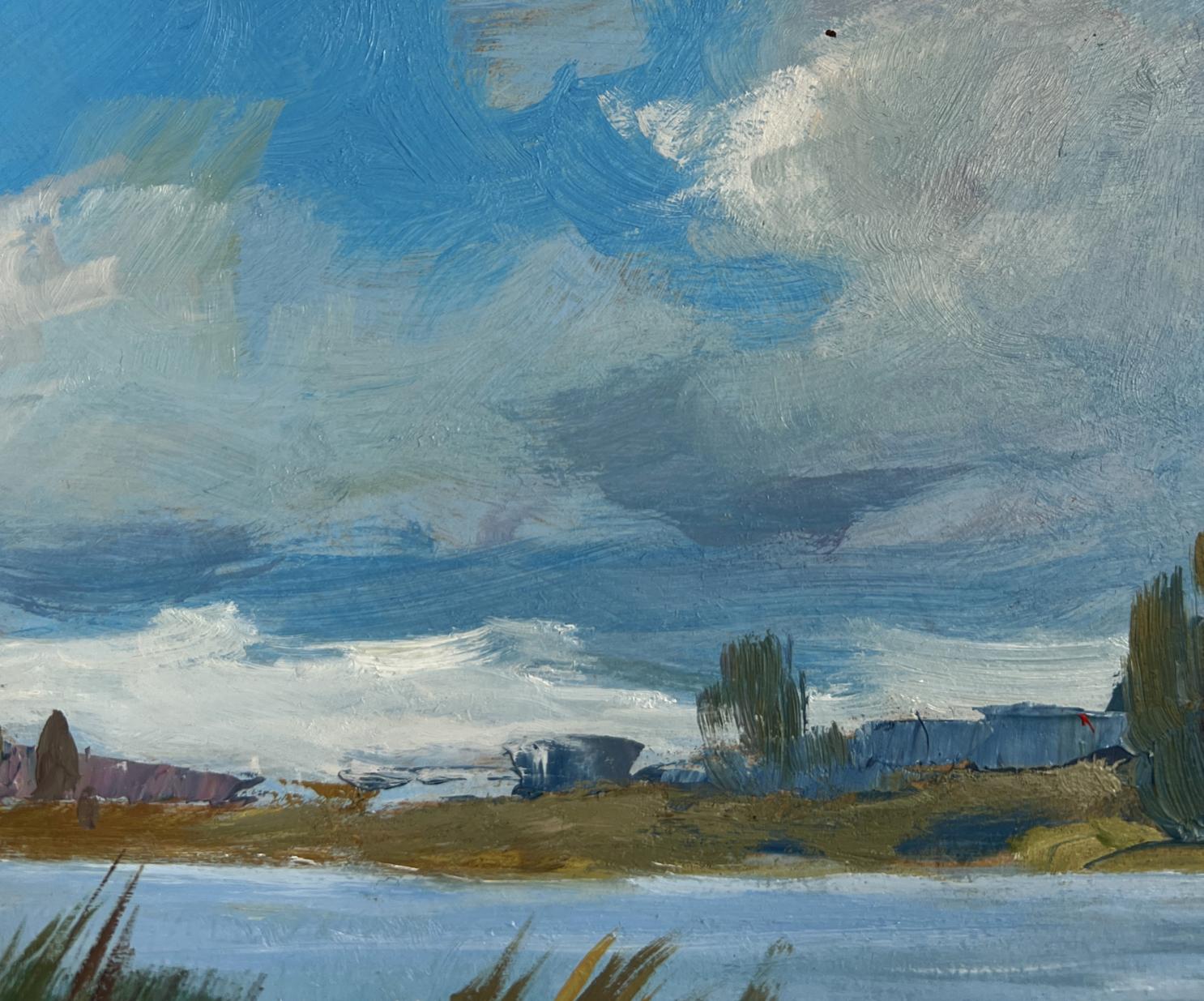 Oil painting Quiet flow of the river by Yuriy Suprunchuk serene landscape