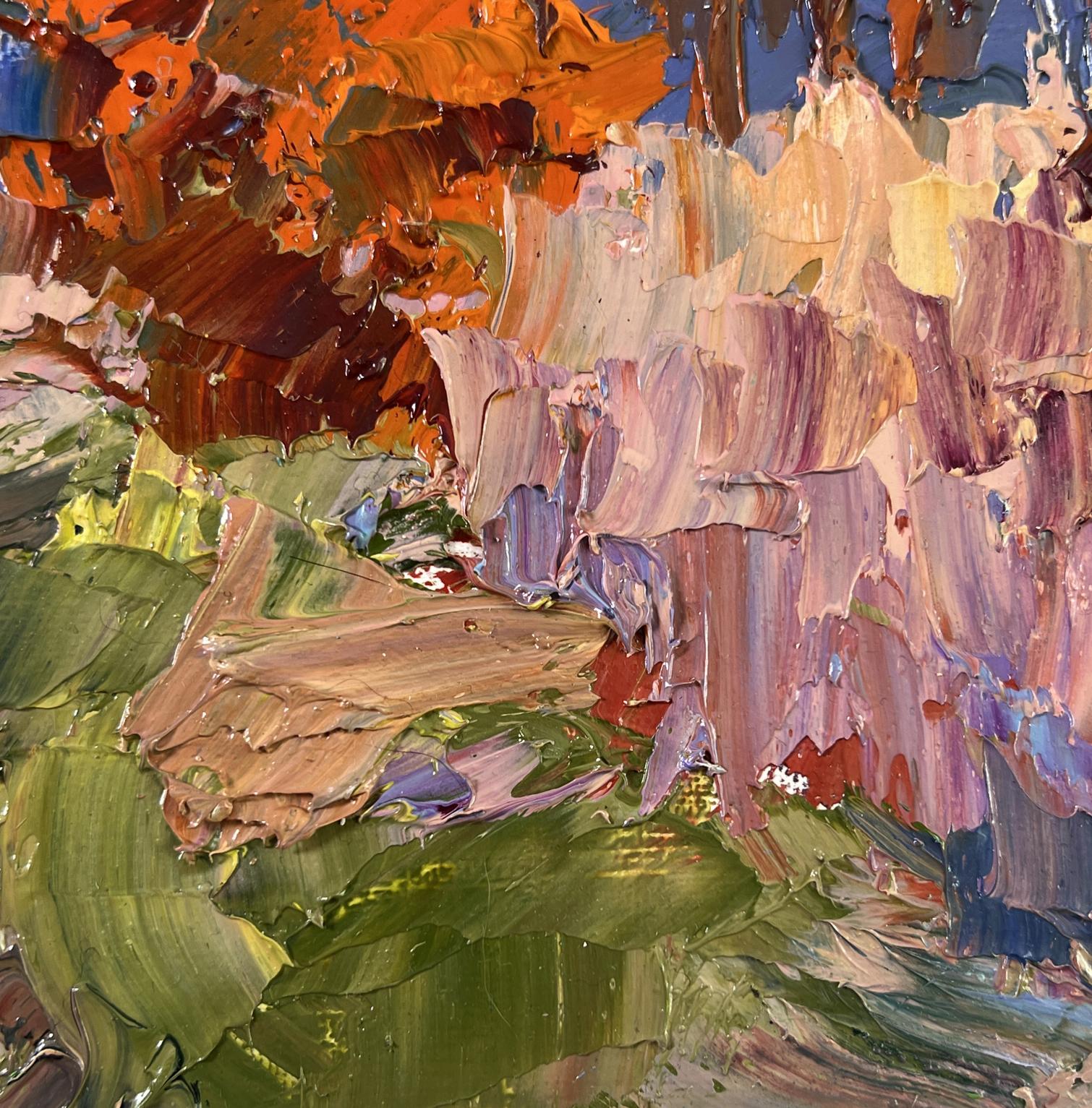 Vibrant impressionist oil painting Road into Silence by Boris Serdyuk