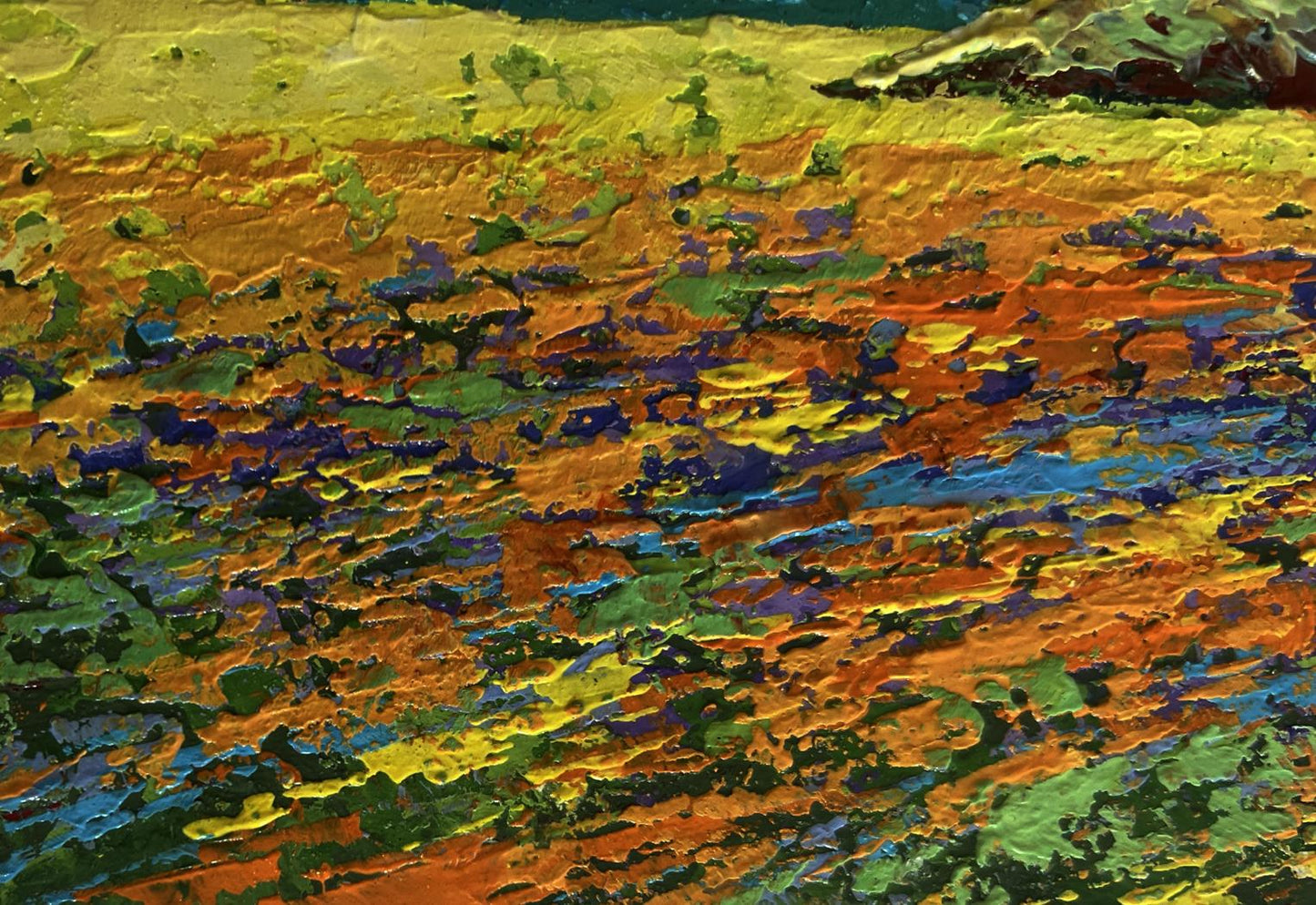 Oil painting Pink sunset in the field V. Zadorozhnya vibrant abstract