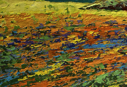 Oil painting Pink sunset in the field V. Zadorozhnya vibrant abstract