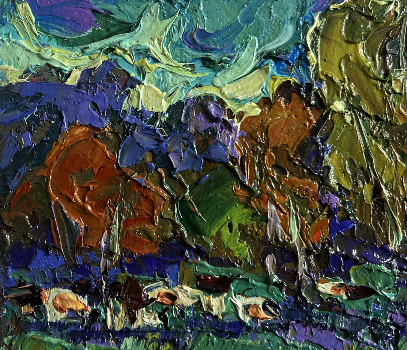 Vibrant impressionist oil painting Evening autumn wind by Oleksiy Ivanyuk