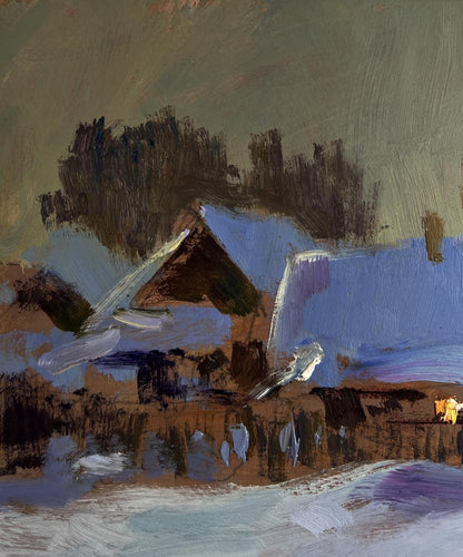 Large oil painting of snow drifts by Yuriy Suprunchuk