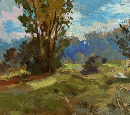 Textured impressionist oil painting Rain is coming by Yuriy Suprunchuk