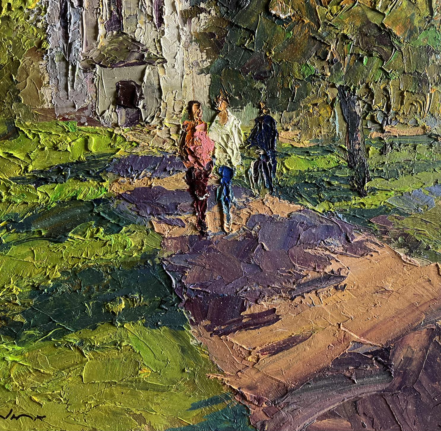 Impasto oil painting Morning near the temple by Boris Serdyuk