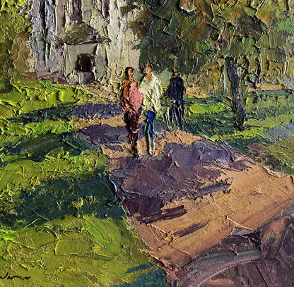 Impasto oil painting Morning near the temple by Boris Serdyuk