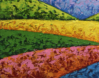 Vibrant abstract evening sun sky oil painting by V. Zadorozhnya