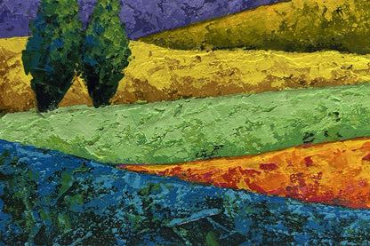 Vibrant impressionist oil painting Light summer breeze in the field by V. Zadorozhnya