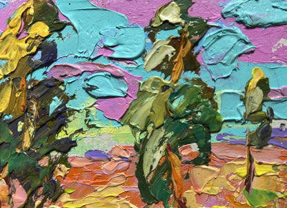 Vibrant impressionist oil painting Rustle of poplar trees by Oleksiy Ivanyuk