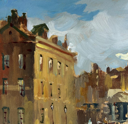 Oil painting The heart of the city above the river by Yuriy Suprunchuk