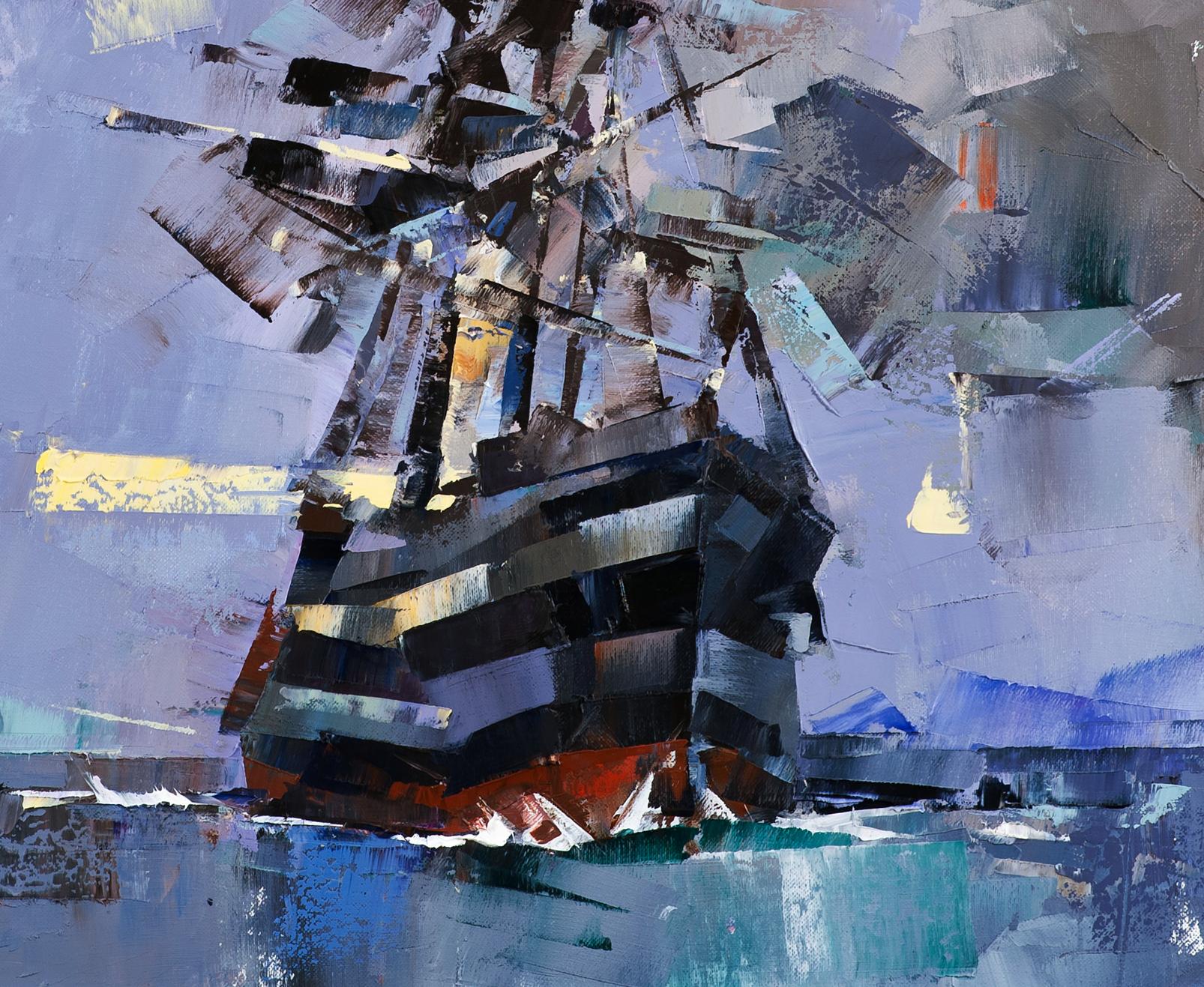 Abstract Ghost Ship oil painting by Volodymyr Gluhomanyuk