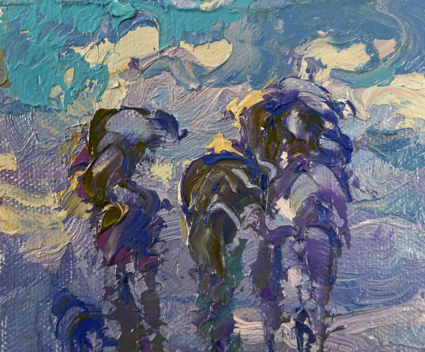 Abstract oil painting Spring coolness hugging the earth by Oleksiy Ivanyuk
