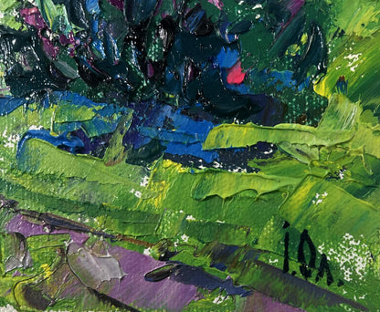 Vibrant impressionist oil painting Cool evening with the smell of grass by Oleksiy Ivanyuk