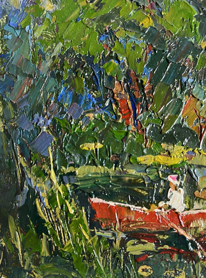 Vibrant impressionist oil painting A break from the city by Oksana Ivanyuk
