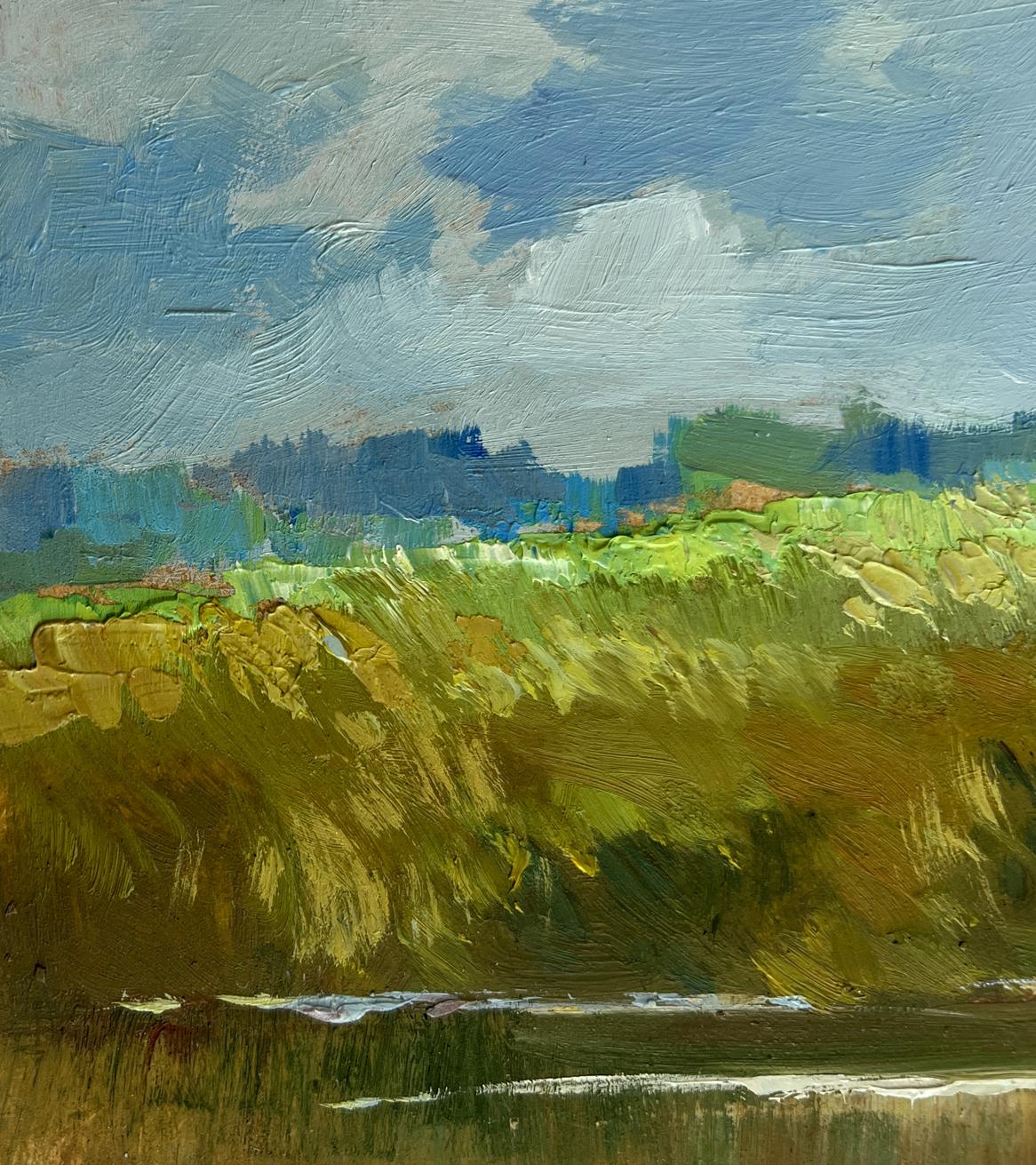 Oil painting Enjoying the natural silence by Yuriy Suprunchuk, vibrant fields