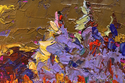 Vibrant impasto oil painting Moon in the sky by Oleksiy Ivanyuk