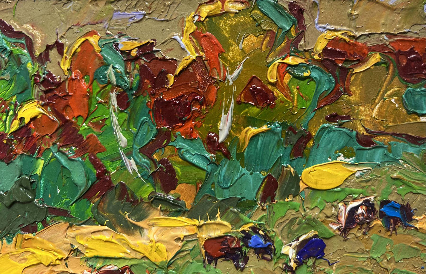 Vibrant oil painting In the Field on a Walk by Oleksiy Ivanyuk