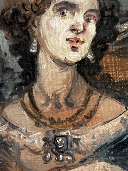 Oil painting portrait of noble woman by Alexander Litvinov