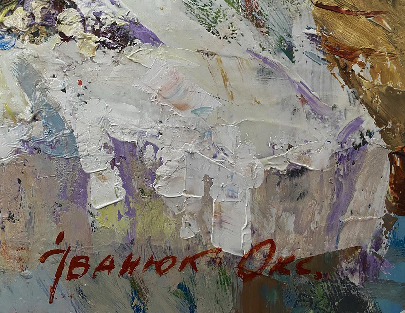 Oil painting Twisted gentlemen by Oksana Ivanyuk with impasto strokes