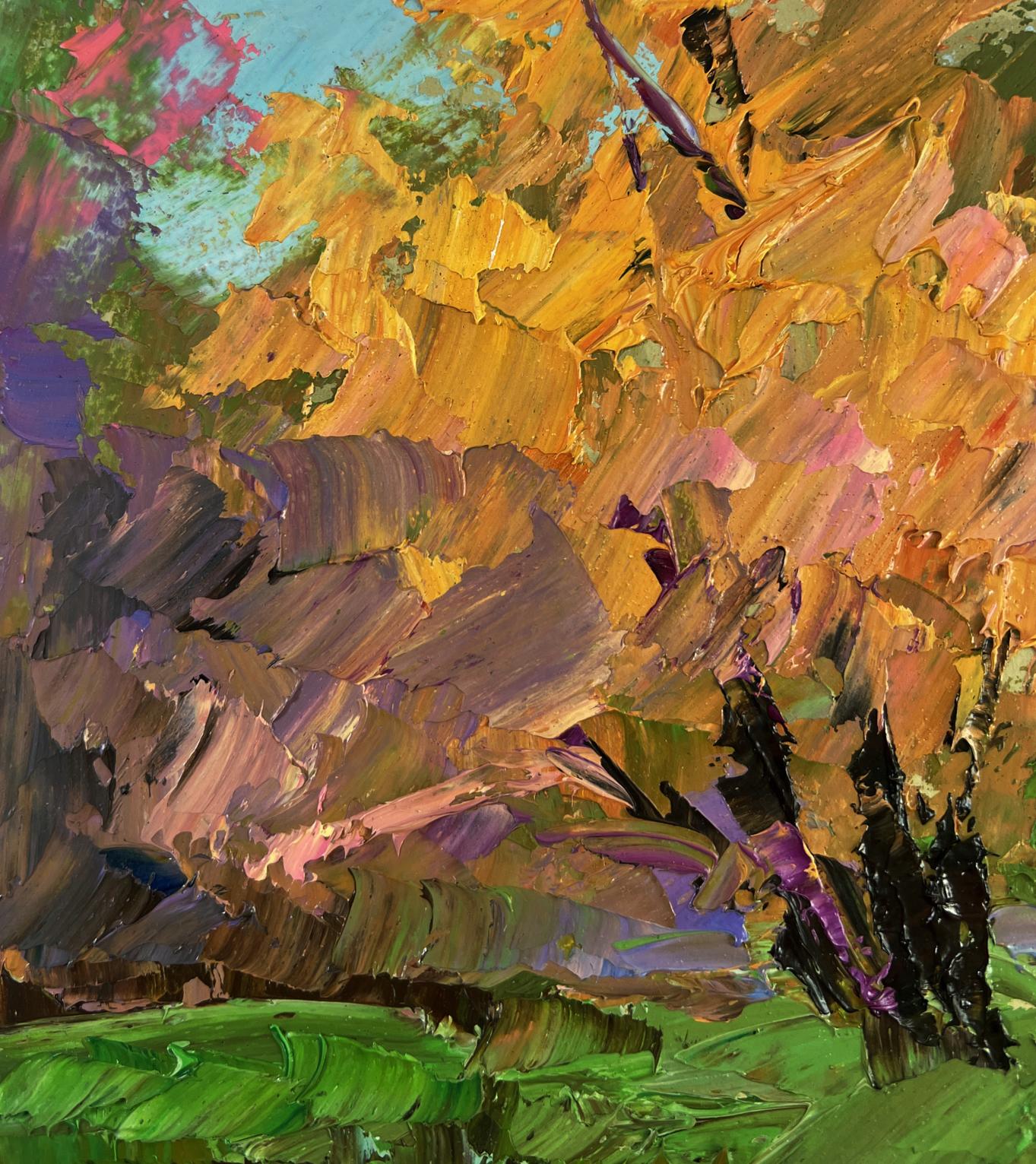 Oil painting Quiet autumn in the suns rays by Boris Serdyuk