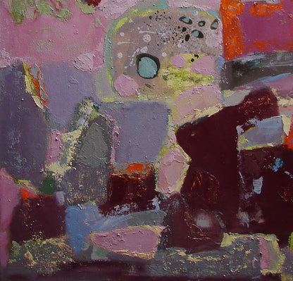 Oil painting Interpretation of pink Tatyana Shulyak abstract expressionist vibrant pinks purples reds