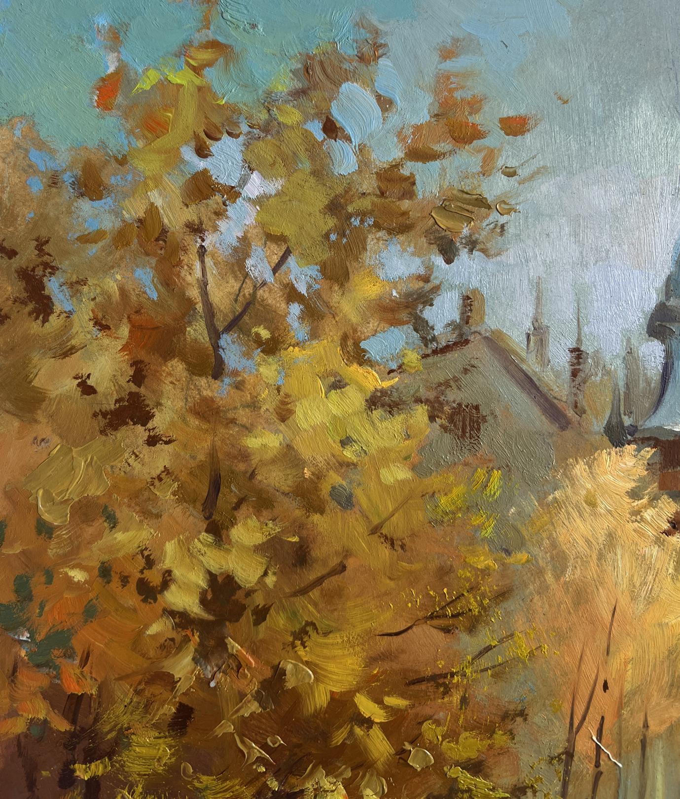 Oil painting Autumn in the heart of the city by Yuriy Suprunchuk