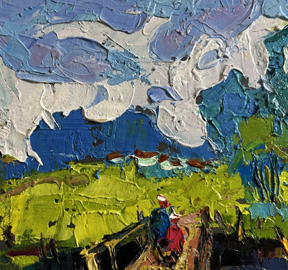 Vibrant impressionist oil painting To the Other Side by Oksana Ivanyuk landscape
