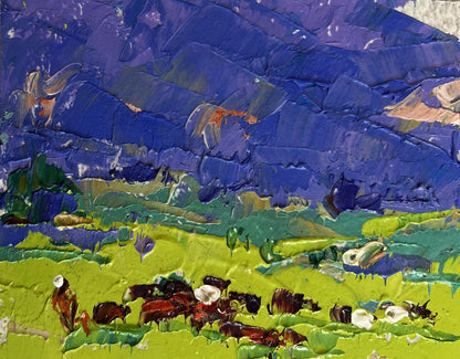 Vibrant impressionist oil painting by Oleksiy Ivanyuk: spring meadows