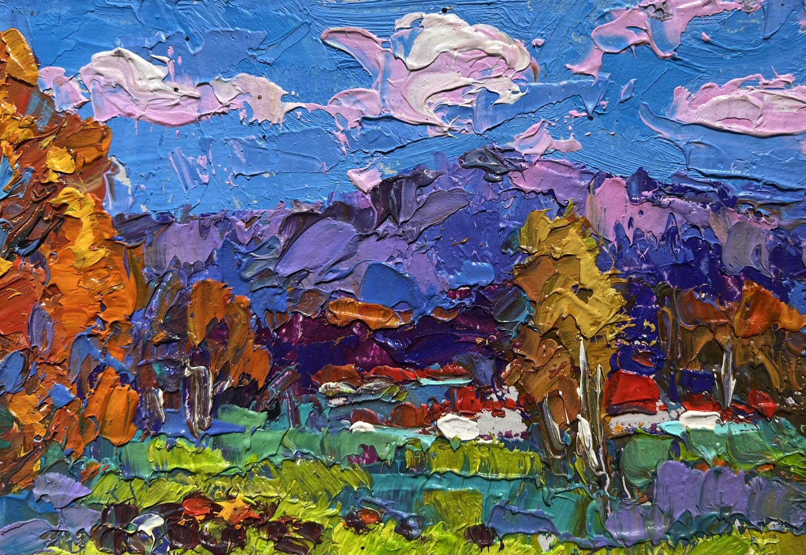 Vibrant impressionist oil painting Early in the morning in the field by Oleksiy Ivanyuk