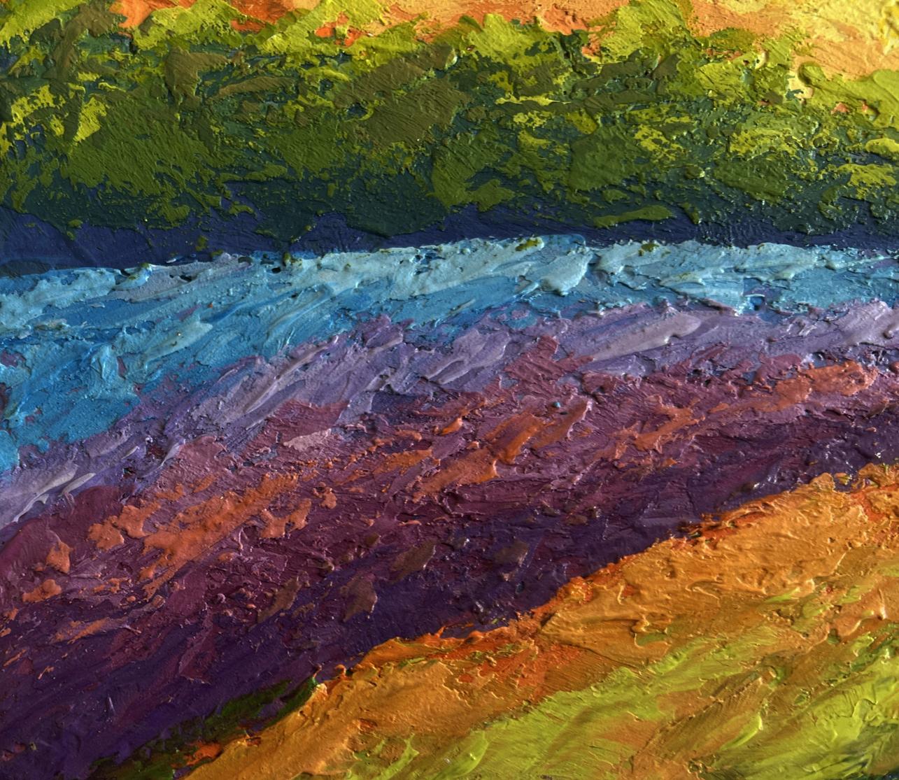 Vibrant oil painting The spring scent of blooming fields by V. Zadorozhnya