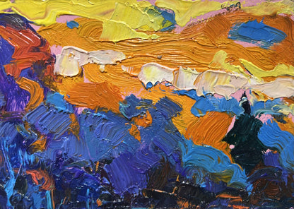 Vibrant Quiet Fishing oil painting by Oksana Ivanyuk with textured brushstrokes
