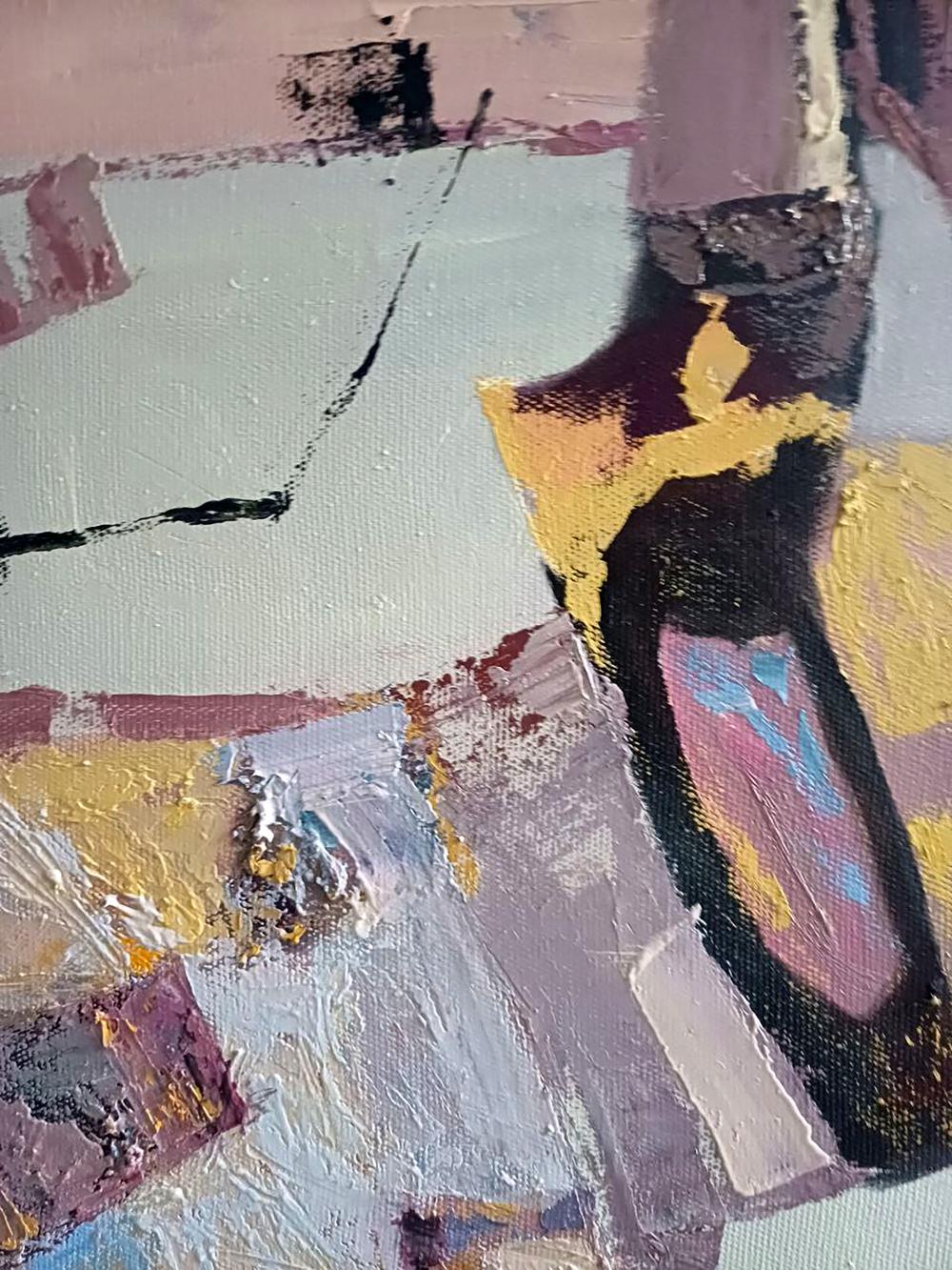 Oil painting Subtle connections by Tatyana Shulyak in muted pinks