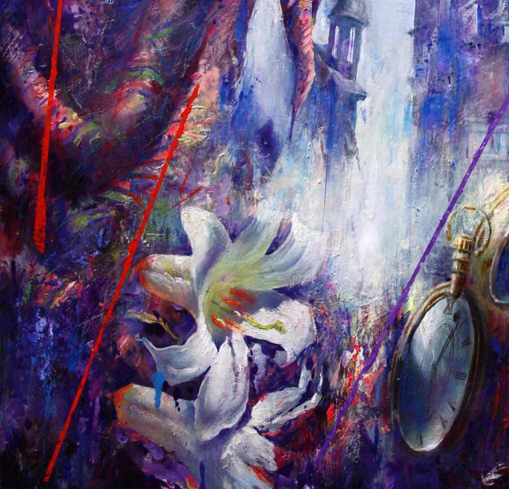 Oil painting Tales of the Old Town by Alexander Dobrodiy: white lily