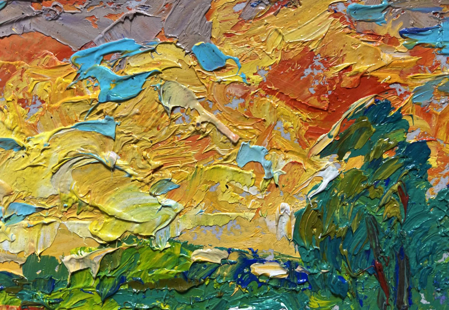Vibrant impressionist oil painting Watch the bright sunset by Oleksiy Ivanyuk