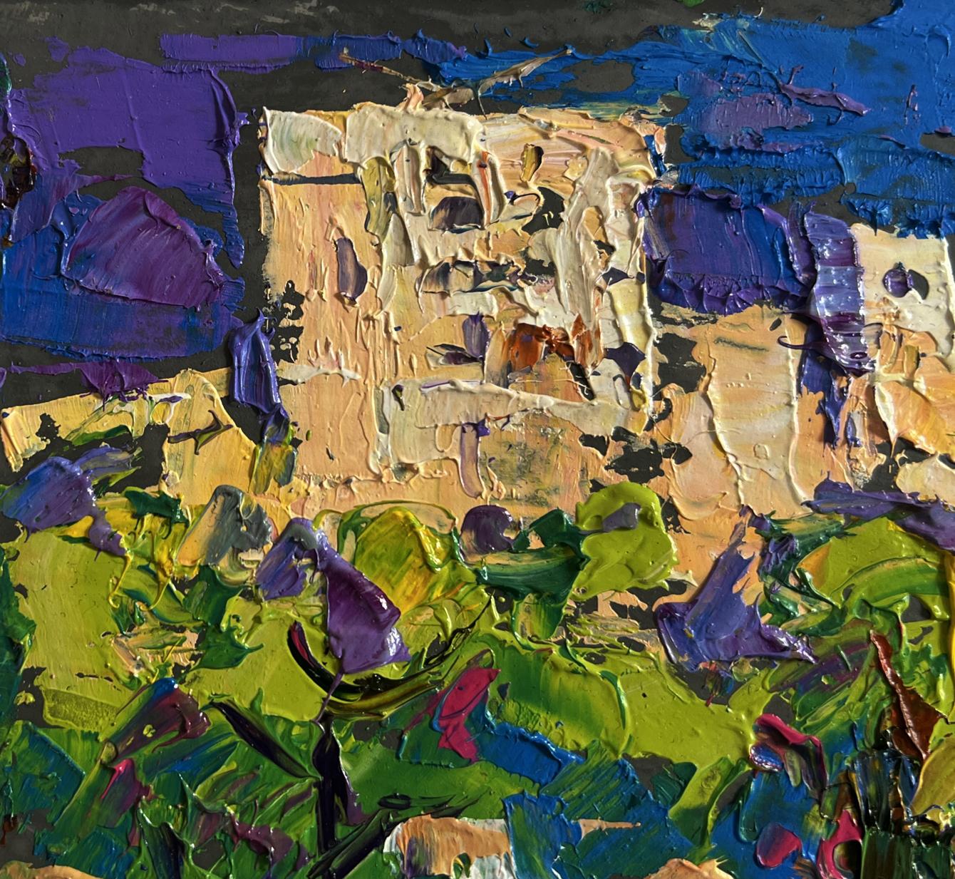 Vibrant abstract oil painting On the outskirts of the city by Oleksiy Ivanyuk