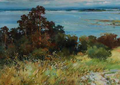 Serene coastal oil painting June’s quiet walls by Yuriy Suprunchuk