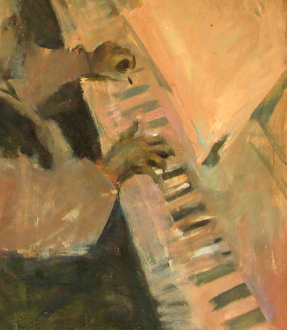 Oil painting Adagio by Ed Potapenkov: impressionistic piano keyboard