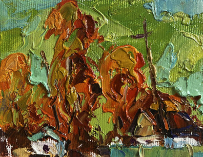 Oil painting Autumn day in the village by Oleksiy Ivanyuk