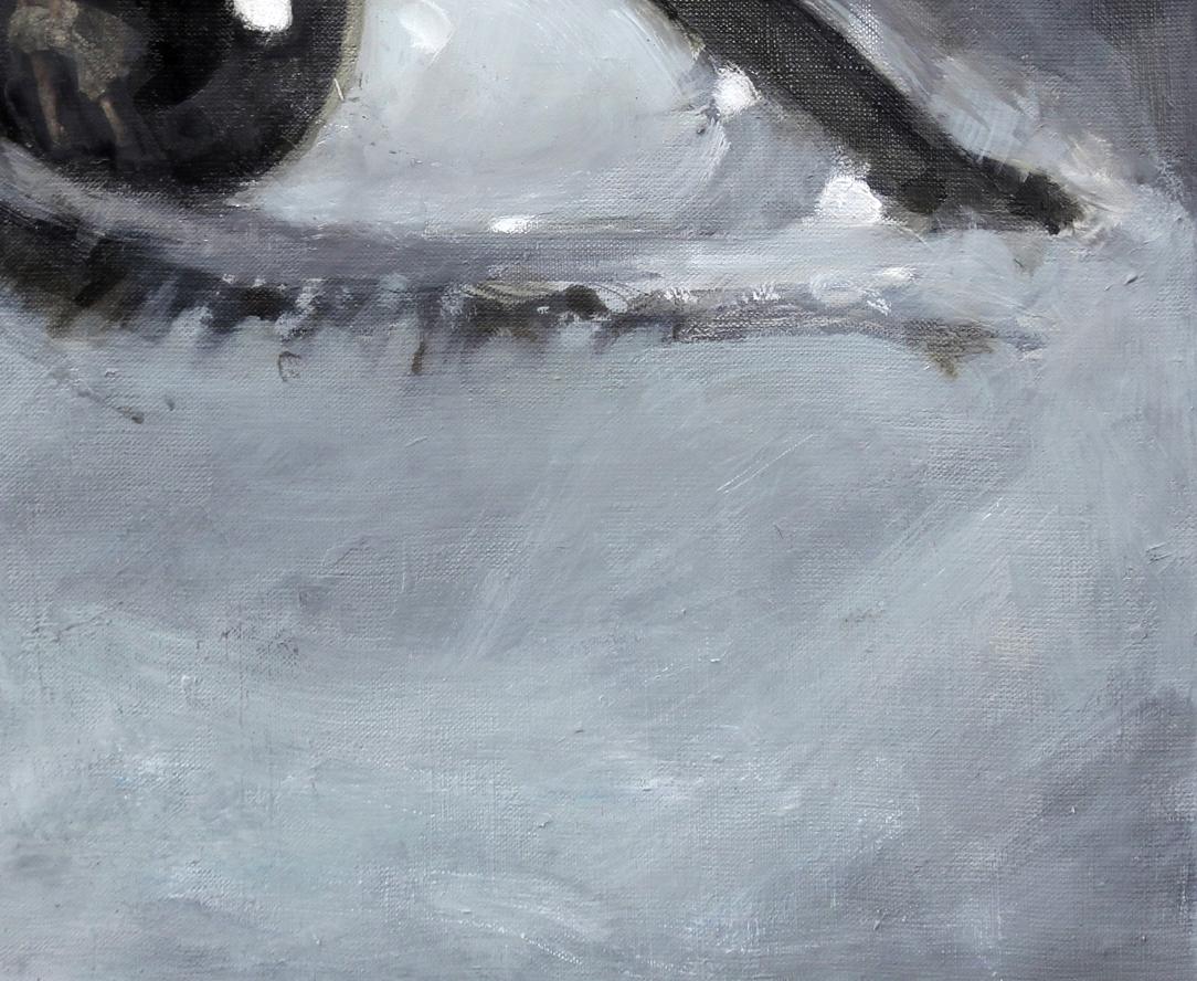 Close-up oil painting of expressive human eye by Marlin Ed Potapenkov