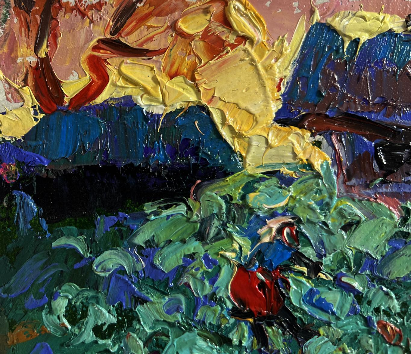 Vibrant impressionist oil painting In the Evening in the Garden by Oleksiy Ivanyuk