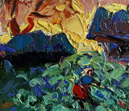 Vibrant impressionist oil painting In the Evening in the Garden by Oleksiy Ivanyuk