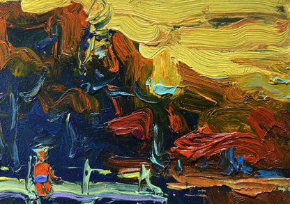 Vibrant Oil painting The last rays of the sun by Oksana Ivanyuk