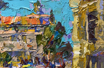 Vibrant impressionist oil painting Quiet city street by Oleksiy Ivanyuk