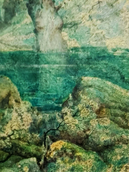 Textured impressionistic painting of rocky shoreline by Vitaly Duhnevich