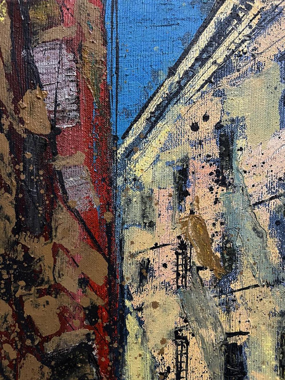 Oil painting Some street by Serhiy Kovalev with bold abstract expressionist brushstrokes
