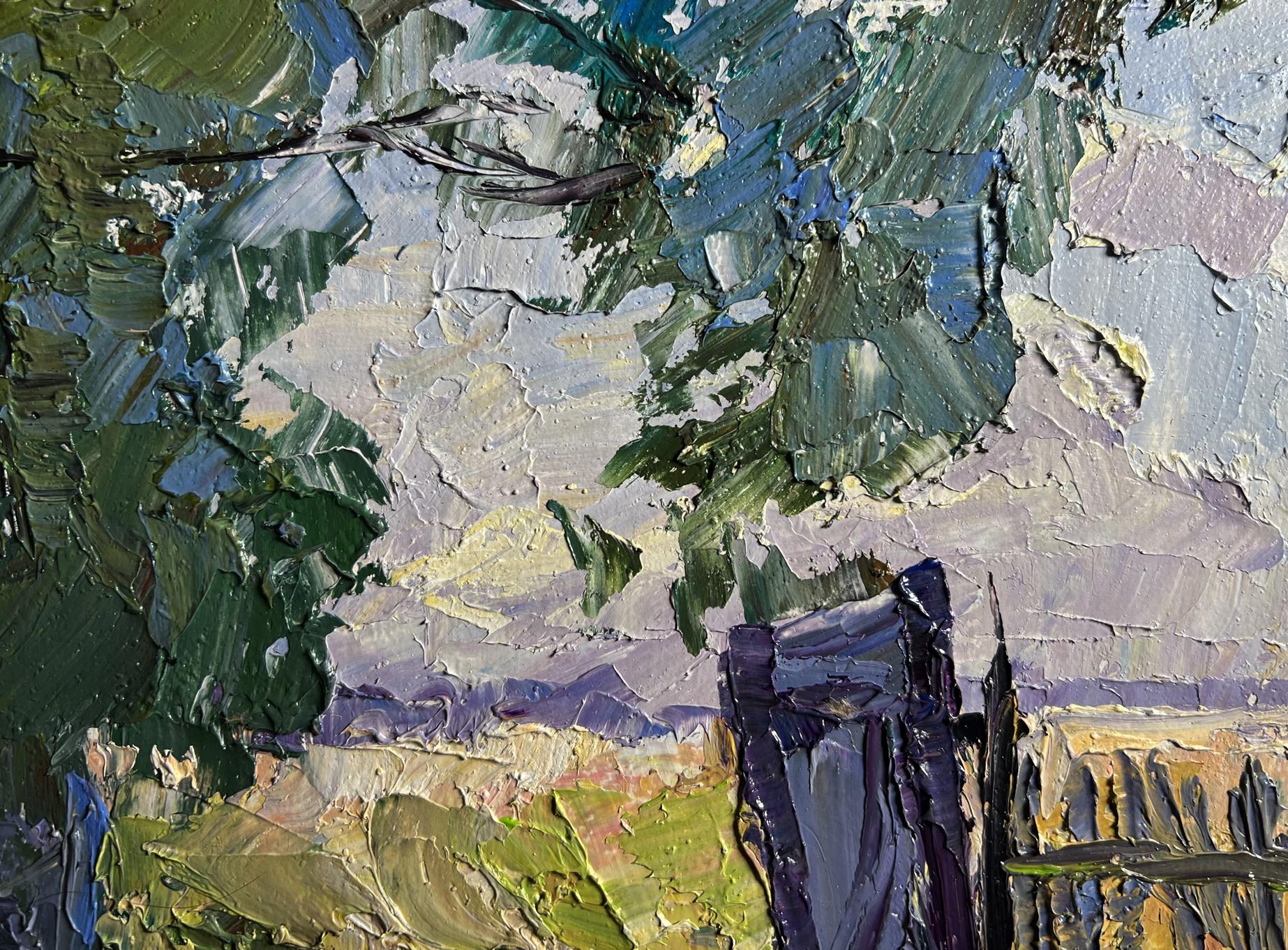Impasto oil painting The beginning of a summer day by Boris Serdyuk tree