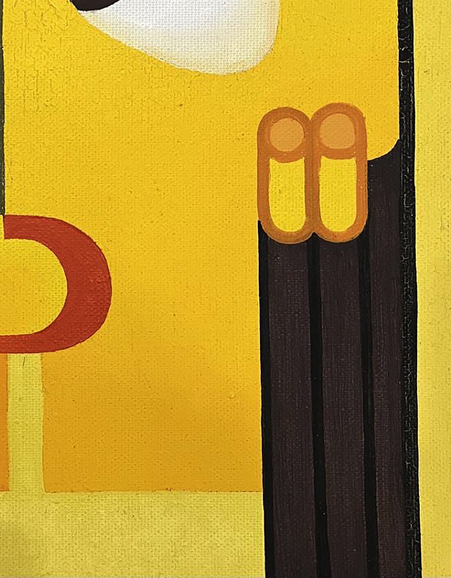 Oil painting Thoughts on spices by Ihor Safonov abstract orange chopsticks on yellow