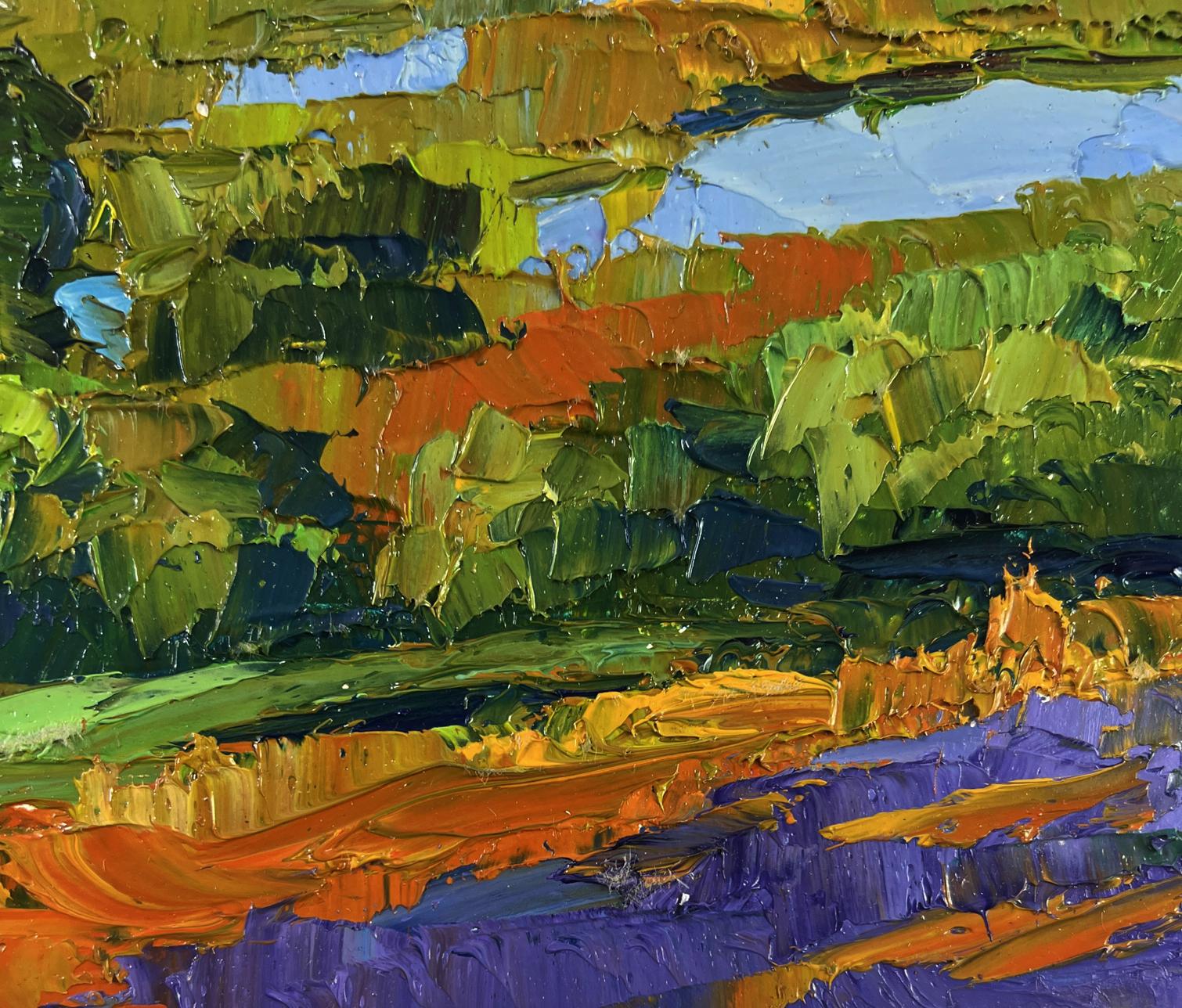 Vibrant impressionist oil painting Fishing on the Lakes by Boris Serdyuk